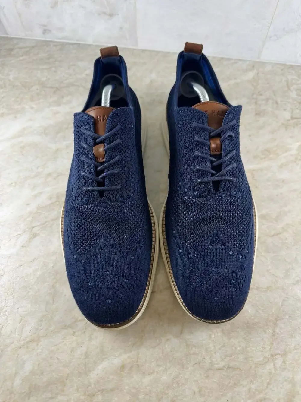 Cole Haan OriginalGrand Stitchlite Wingtip Oxford Navy Knit Shoes Men’s 10M